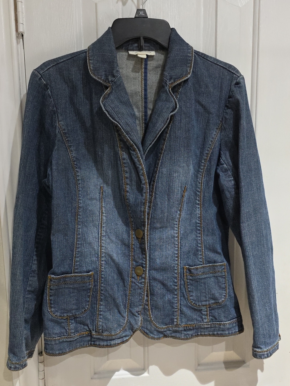 Coldwater Creek Denim Single-Breasted Women's Jacket - Blue Size 12